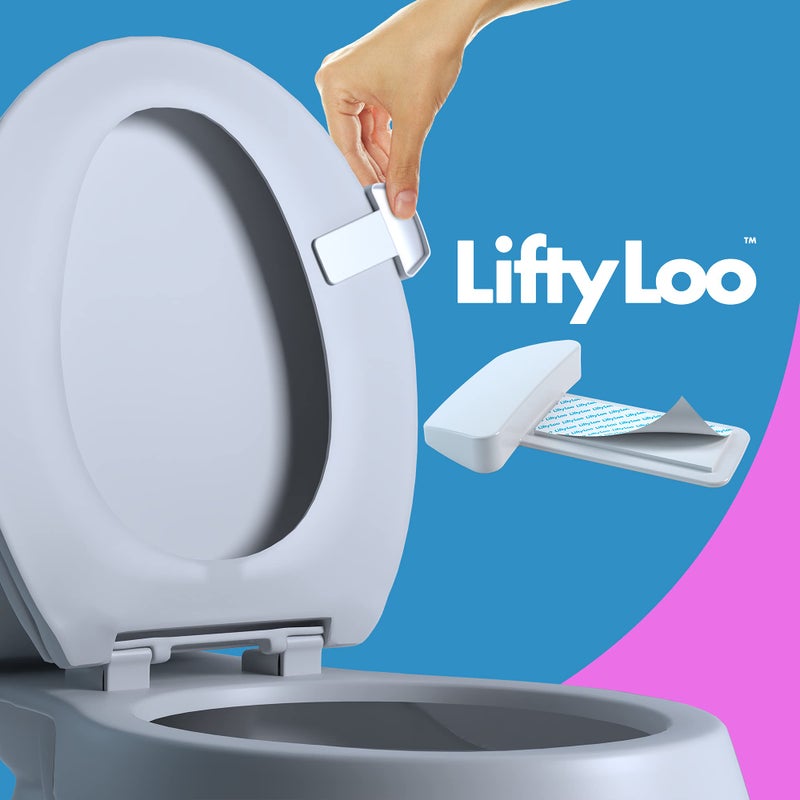 Lifty Loo Toilet Seat Handle - Lift More, Less Mess -Easy Application 2 Pack White - Image 1